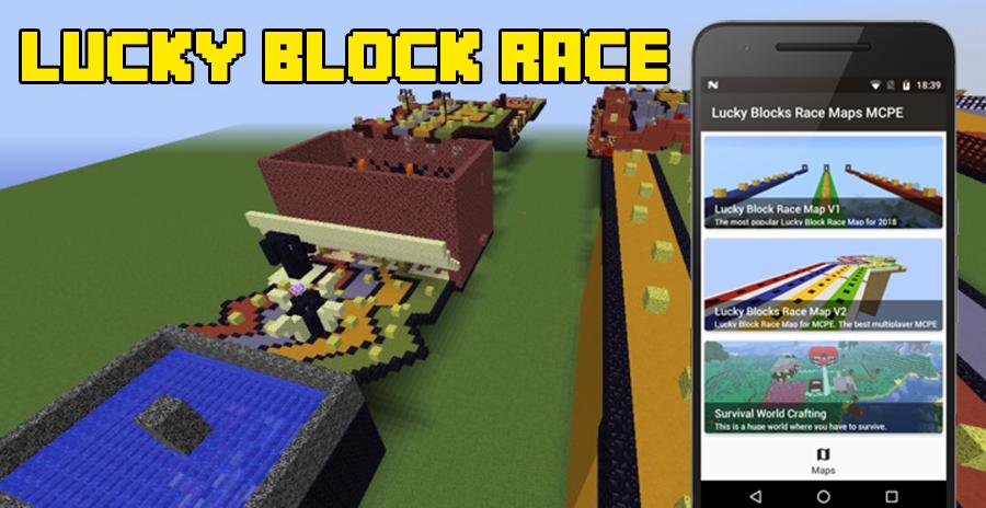 Lucky Block Race  Minecraft PE Maps