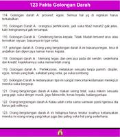 123 Fakta Golongan Darah capture d'écran 2