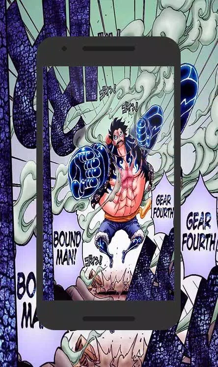 Luffy using gear fourth in one color background