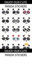 Cute Panda Emoji Autocollants Affiche