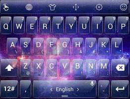 Keyboard Theme Glass Galaxy الملصق