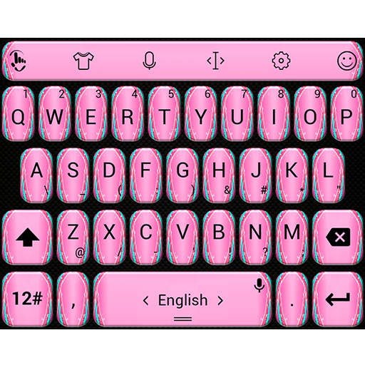 Keyboard Theme Glitter R Pink