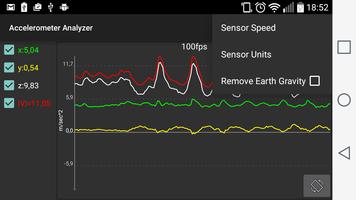 برنامه‌نما Accelerometer Analyzer عکس از صفحه