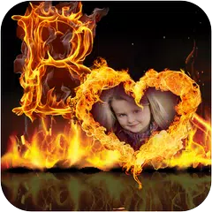 Fire Text Photo Frames : Text on Fire Photos