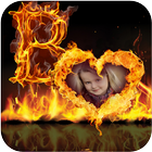 Fire Text Photo Frames : Text on Fire Photos آئیکن