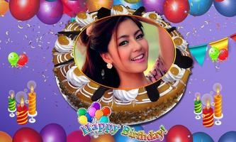 برنامه‌نما Name Photo on Birthday Cake – Love Frames Editor عکس از صفحه