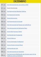 Calendario 2018 Datas Comemorativas Brasil screenshot 2