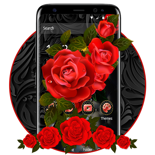 Tema Luxury Black Red Rose