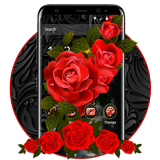 Luksusowa czarna czerwona róża ikona