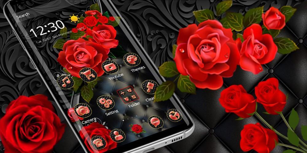 Роскошная черная красная роза для Андроид - скачать APK