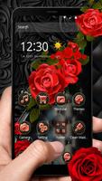 Tema de lujo Black Rose roja Poster