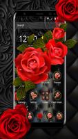 Tema de lujo Black Rose roja captura de pantalla 1