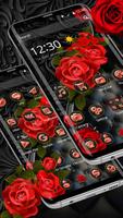 Tema de lujo Black Rose roja captura de pantalla 2