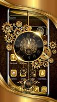 Luxury Golden Clock Theme Affiche