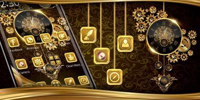 Luxury Golden Clock Theme capture d'écran 3
