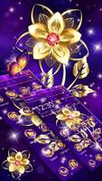 Golden Purple Flower Theme تصوير الشاشة 2