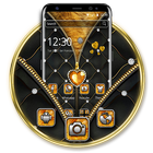 Luxury Golden Zipper Theme icône