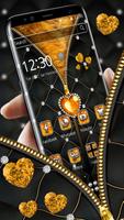 Luxury Golden Zipper Theme captura de pantalla 1