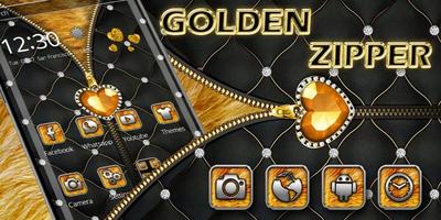 Luxury Golden Zipper Theme captura de pantalla 3