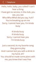 Hit Lady Gaga's Songs lyrics capture d'écran 2
