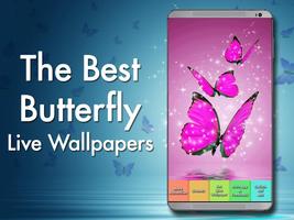 Pink Butterfly Live Wallpaper Affiche