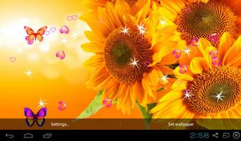 3D Sunflower Wallpaper - Screen Lock, Sensor, Auto ảnh chụp màn hình 1