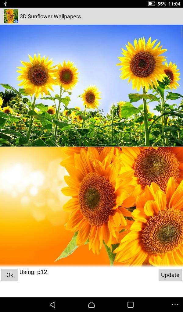 3D Sunflower Wallpaper - Screen Lock, Sensor, Auto for Android - APK