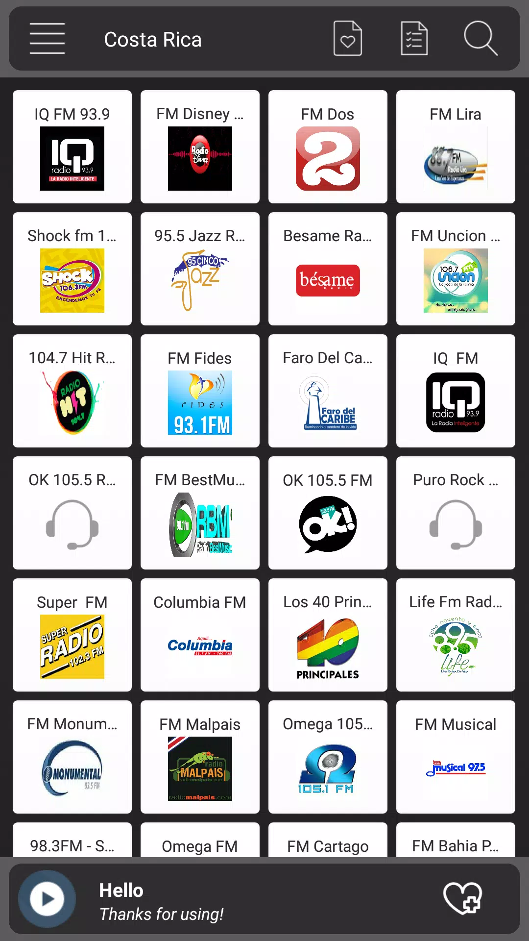 Descarga de APK de Costa Rica Radio para Android