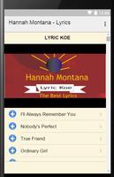 Hannah Montana Letras ภาพหน้าจอ 1