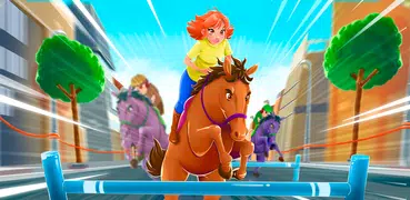 Cartoon Horse Riding: 馬のレース