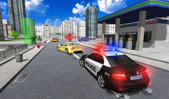 Police Car Driver City Affiche