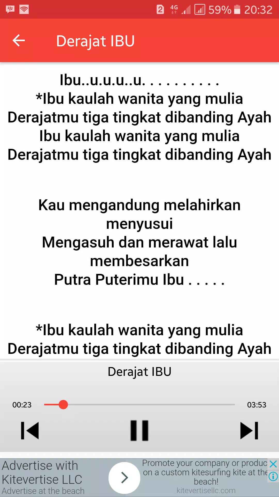 Lirik Lagu Ibu Qasidah