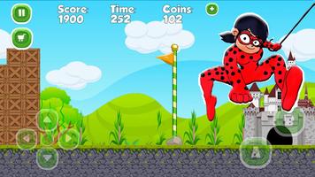 Ladybug The Hero Run Chibi captura de pantalla 3