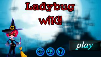 Ladybug Witch Chibi Halloween الملصق