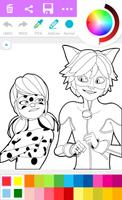 Ladybug and Cat Noir Coloring Game Ekran Görüntüsü 2