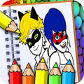 Coloring book for Ladybug and Cat Noir