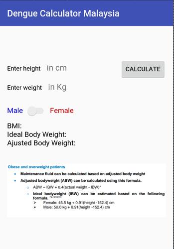 Simple ABW IBW BMI weight Calculator Dengue MDC APK for Android Download