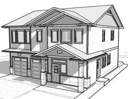 3D House Sketch plakat