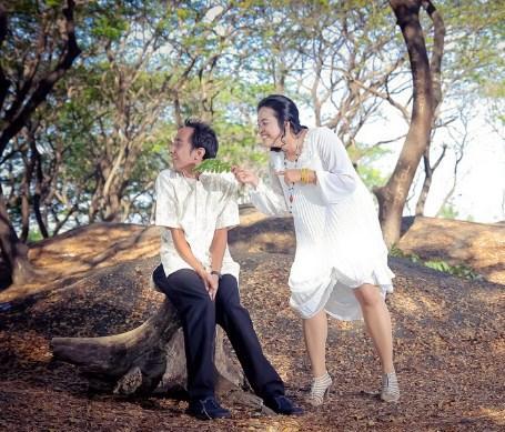 Outdoor couple wet asian