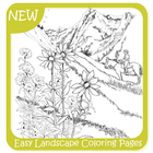 Páginas de colorir para paisagens fáceis ícone