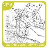 Easy Landscape Coloring Pages ikon