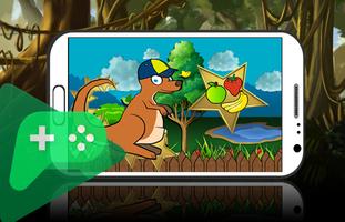 Poster Jungle Kangaroo Play jump 2d