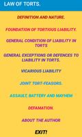 Law of Torts- Revision notes. Affiche