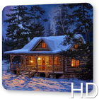 Snowy House Live Wallpaper icône