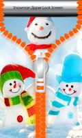 Snowman Zipper Lock Screen Affiche