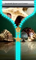 Seashells Zipper Lock Screen Affiche