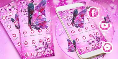 نيون الفراشة موضوع قفل الشاشة خلفيات Lock Screen تصوير الشاشة 1