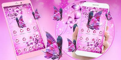 نيون الفراشة موضوع قفل الشاشة خلفيات Lock Screen تصوير الشاشة 2