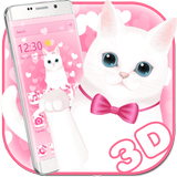 Pink kitty 3d live wallpaper theme icône