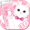 Pink kitty 3d live wallpaper theme